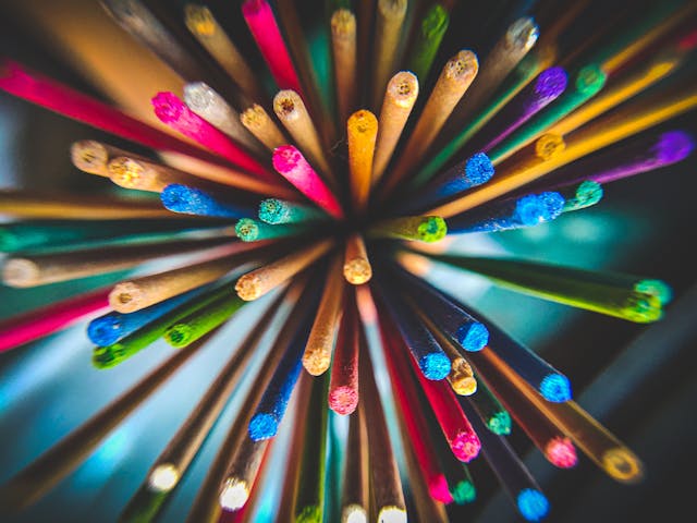 Different Colours of Incense Sticks