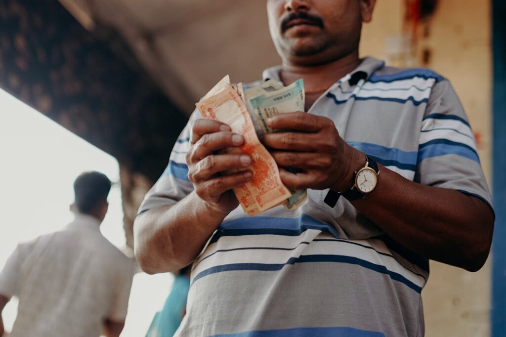 Indian Man Counting Money