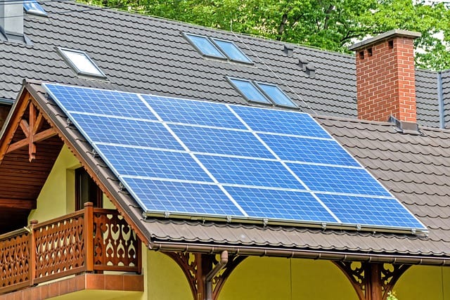 Rooftop Solar Panel of a House
